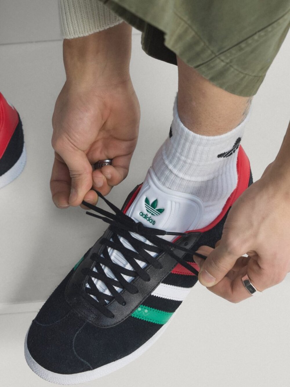 adidas Gazelle Shoes Black/Green/Red – Classic Low-Top Sneakers